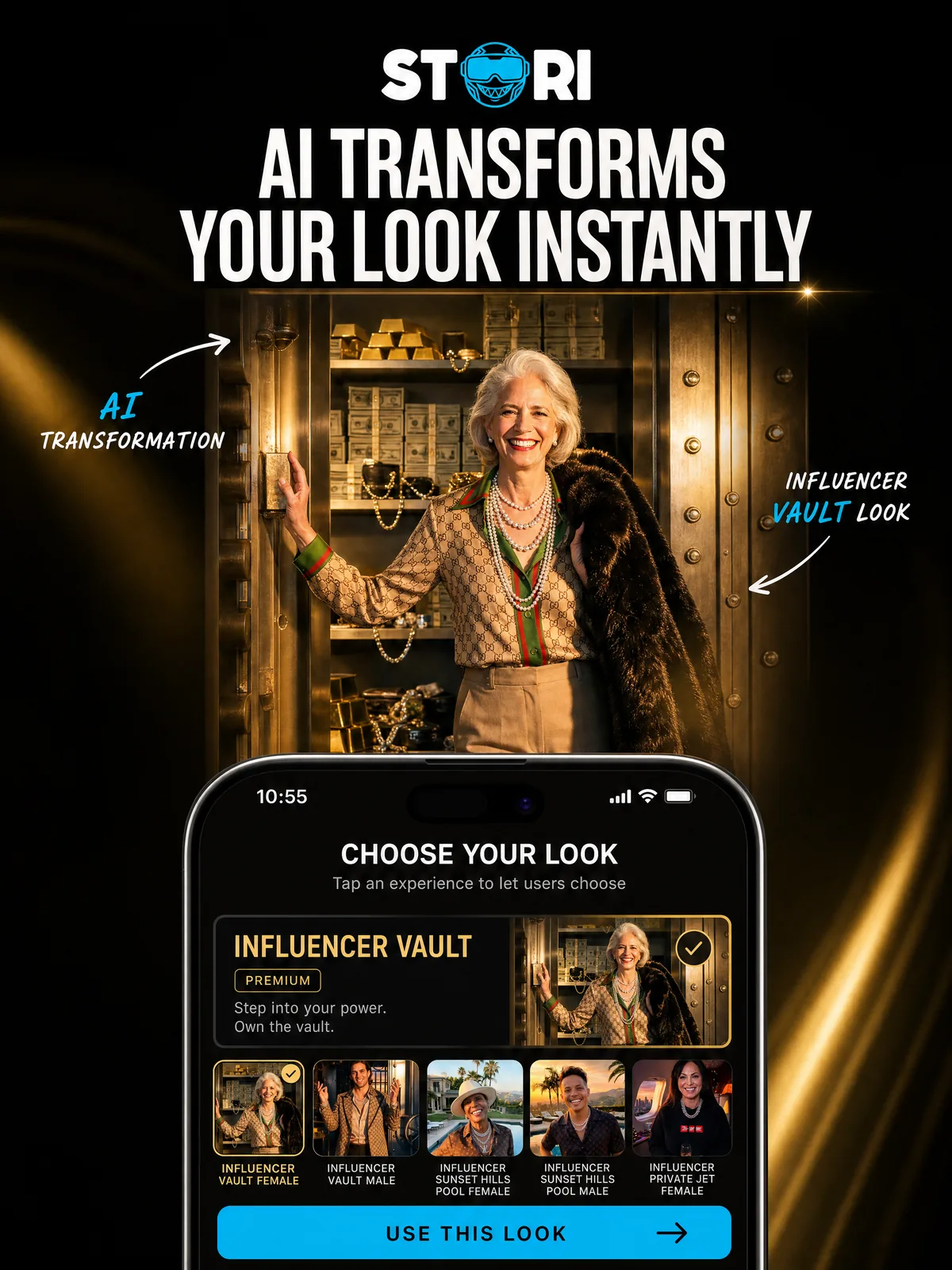 AI transforms your look instantly.