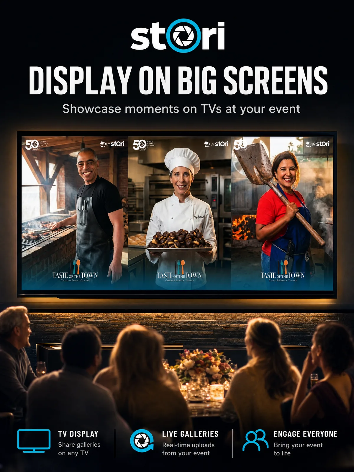 Showcase moments on every screen at your event.